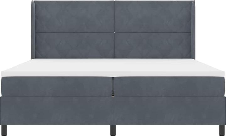 Produktbild vidaXL Boxspringbett Mit Matratze Samt Dunkelgrau (200 x 200 cm)