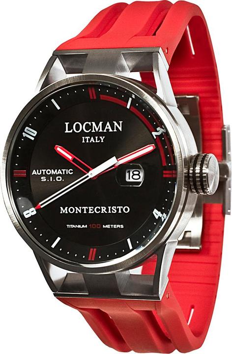 Produktbild Locman Italy Herrenuhr Montecristo Classic Automatik rot Ref. 051 (Analoguhr, 44 mm)