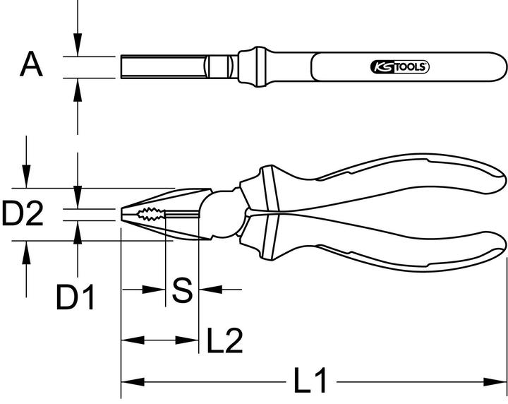 Produktbild KS Tools ERGOTORQUE VDE Kombizange (210 mm)