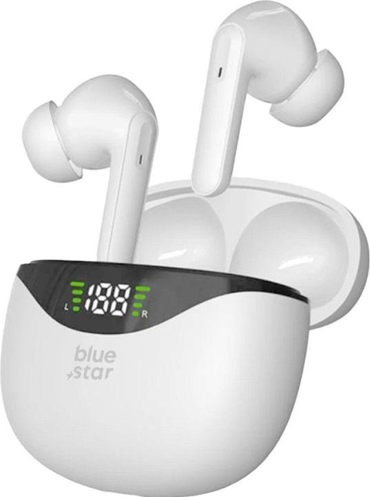 Actual product image Wired headphones Blue Star BLUE STAR wireless earphones bluetooth TWS T60 white (4.50 h, Wireless)