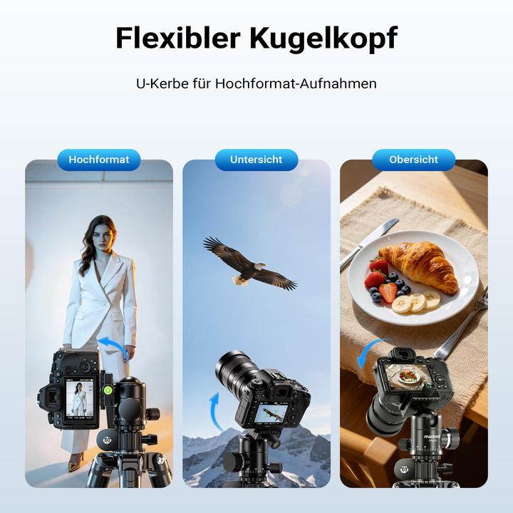 Produktbild mantona Kodiak L 284 + Onyx 8 Kugelkopf Set Stativkopf Fotostativ Aluminium (Kunststoff, Metall)
