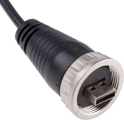 Produktbild RS PRO USB-A Metal C4 Cable + USBA plug (2.10 m, USB 2.0)