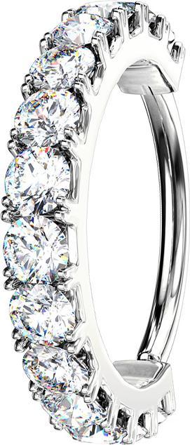 Immagine prodotto Star Piercing Anello Micro Piercing argento Arco di cristallo argento (Ottone)