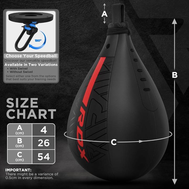 Produktbild Rdx 2Pc Speed Ball F6 Matte Red + Swivel