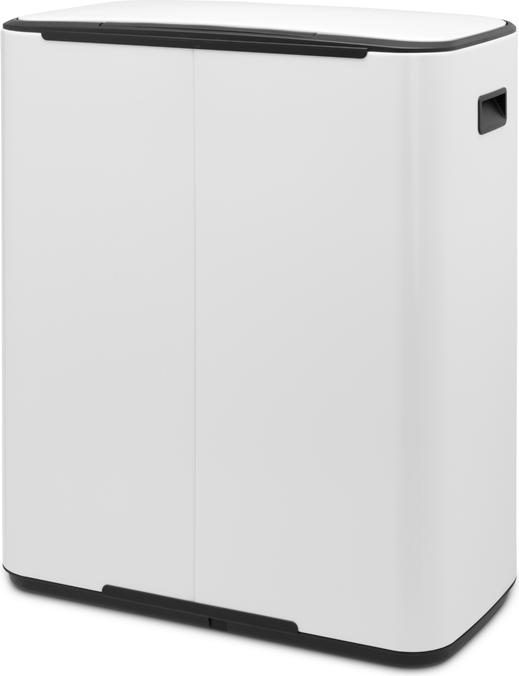 Productafbeelding Brabantia BO pedaalemmer hoekig 60 L wit easy-closing deksel, met kunststof binnenemmer (60 l)