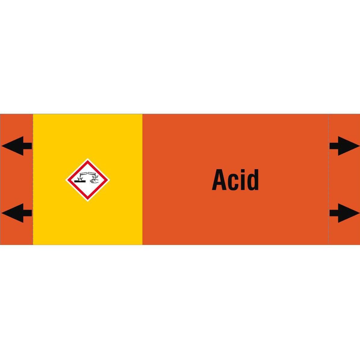 Brady, Etiketten, ISO 20560 Pipe Markers - Acids