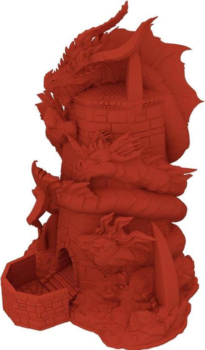 Produktbild Feldherr Fates End Würfelturm Tiamat 3D-Druck, kirschrot, abnehmbar (Kunststoff)