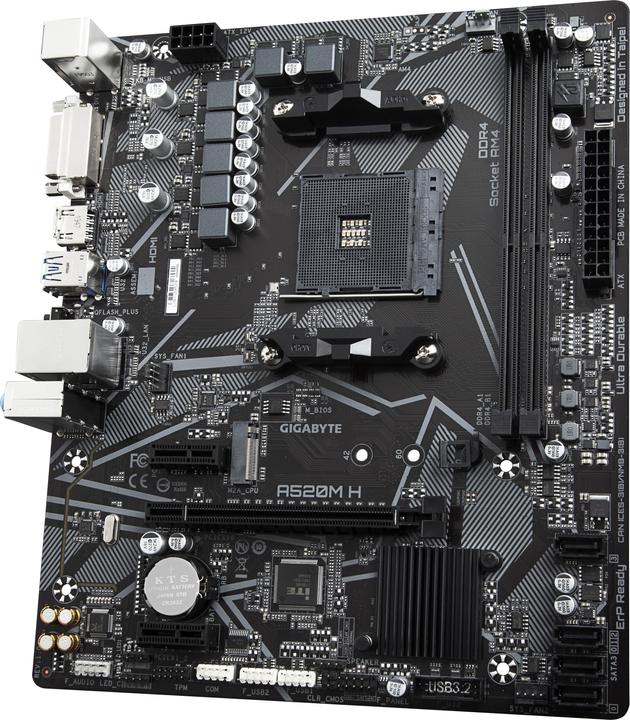 Produktbild Gigabyte A520M H (AM4, AMD A520, mATX)