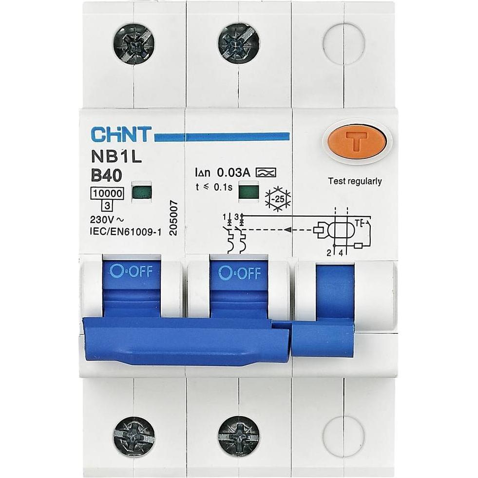 Chint, Verteilerschrank Zubehör, 205002 FI-Schutzschalter/Leitungsschutzschalter 2polig 13A 0.03A 240 V, 415V