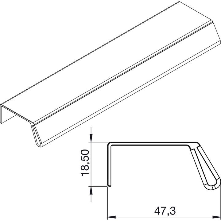 Produktbild Furnipart Griffleiste Möbelgriff Bench LA 2x80 L 200mm Alu schwarz gebürstet/Leder schwarz