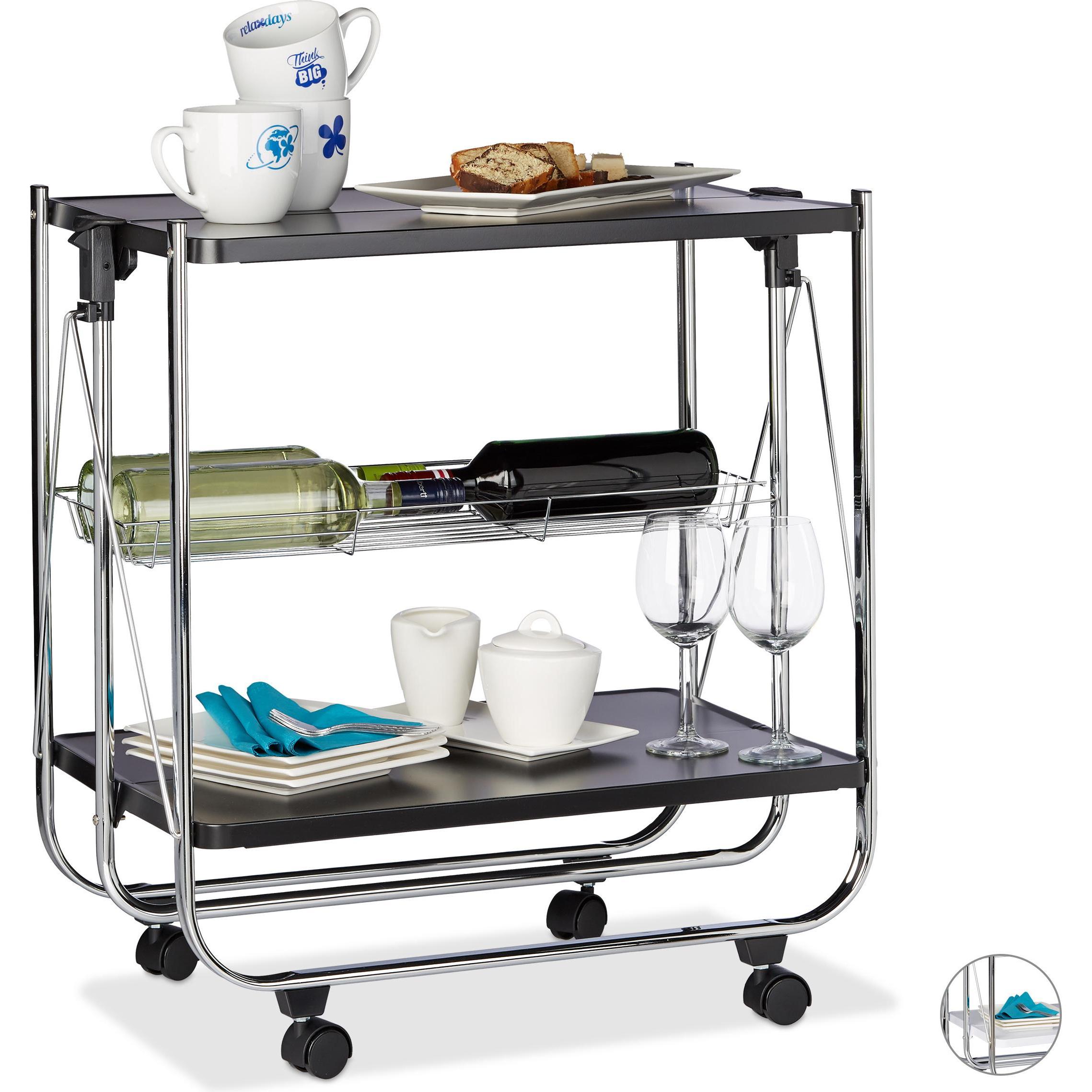 Relaxdays, Servierwagen, Serviertablett