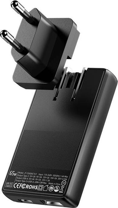 Actual product image Essager ECT65W-QCB01-Z GaN 65W A+C Charger (black) (65 W)