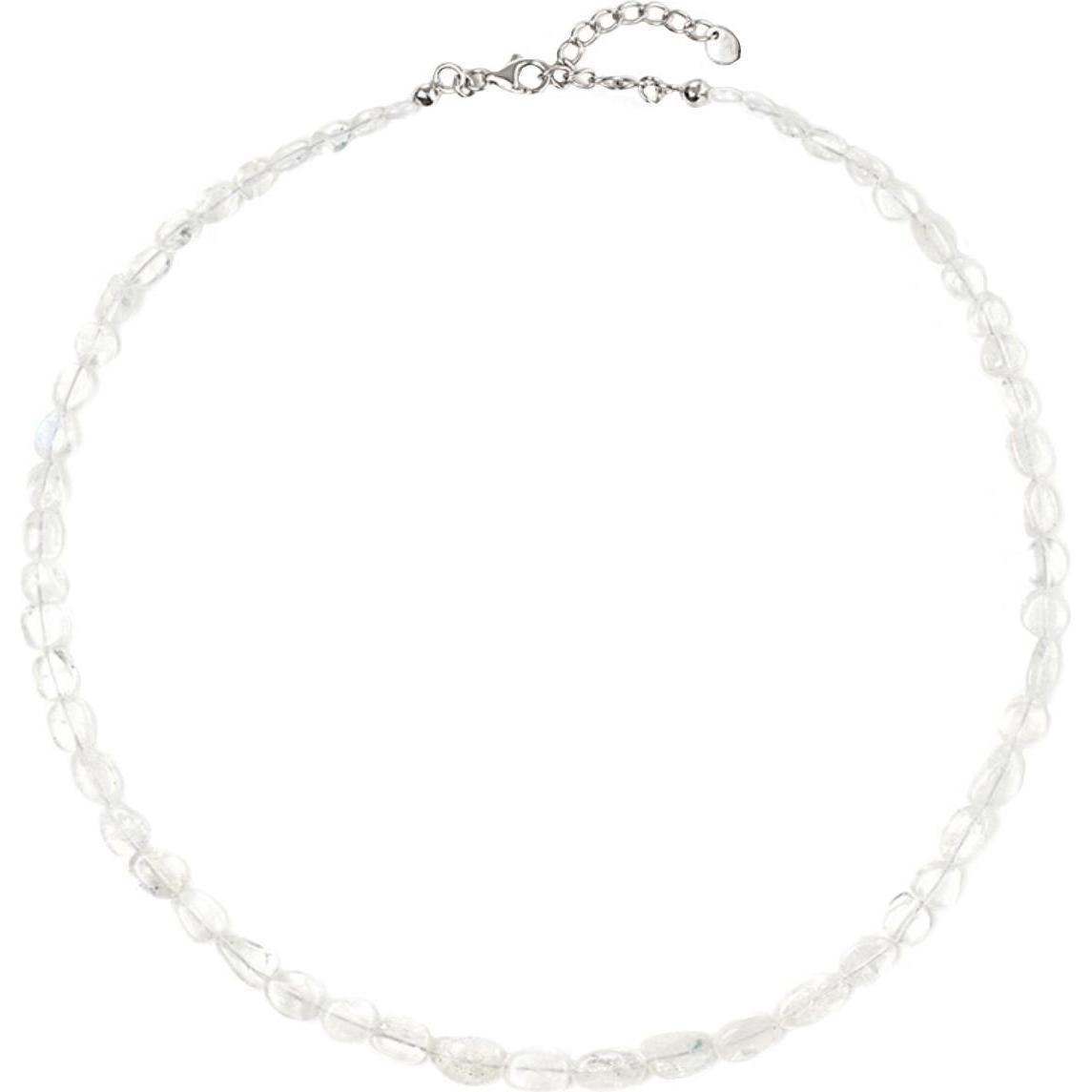 Xen, Halsschmuck, Mondstein - Collier Rainbow oval 46 + 5 cm 925 Silber, (925 Sterling Silber, 45 cm)