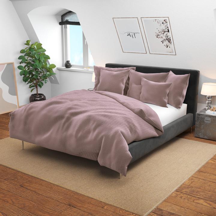 Actual product image Lotus Bettwaren Bed Linen Satin Seersucker uni (Duvet cover, 200 x 210 cm)