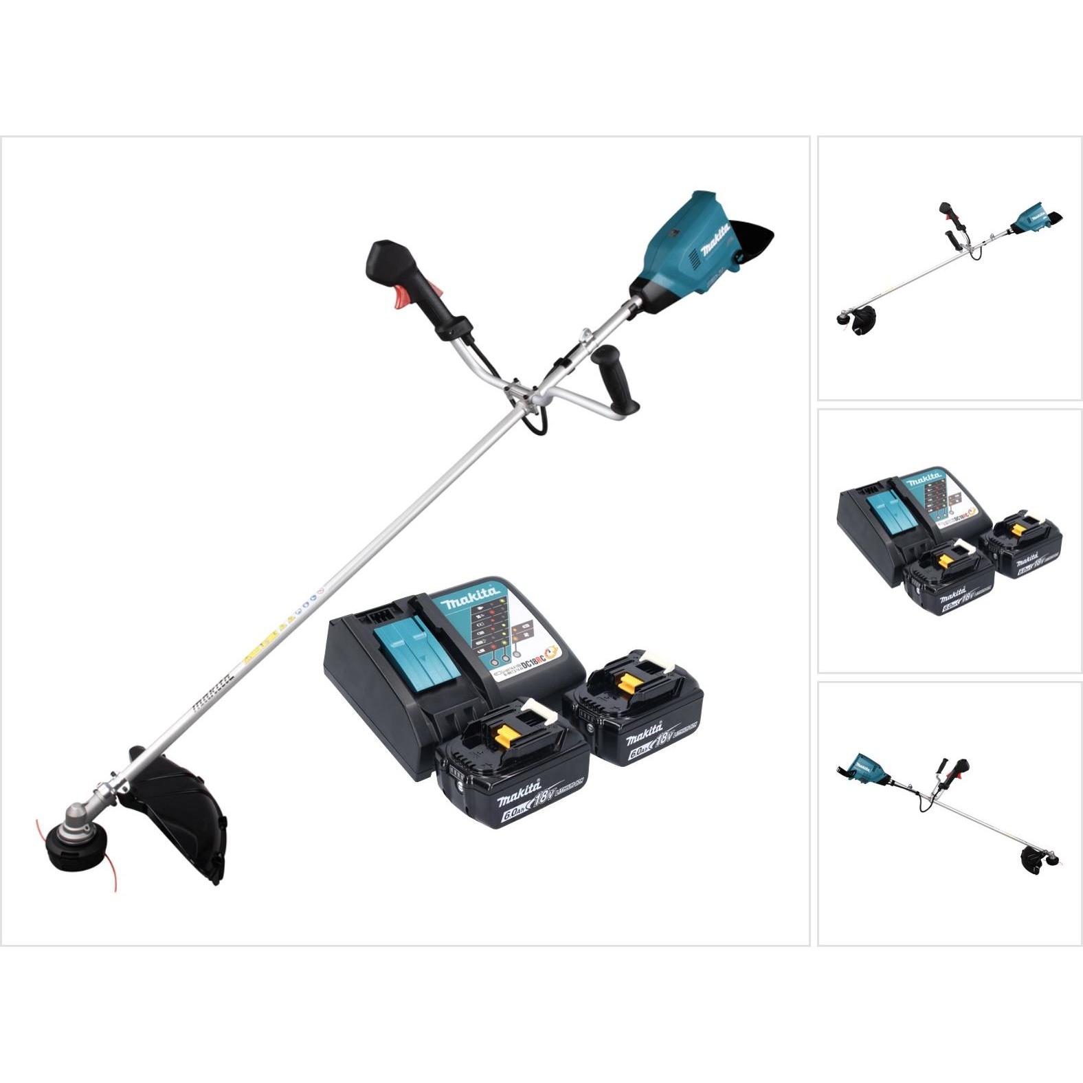 Makita, Decespugliatore, DUR 369 ARG2 Decespugliatore a batteria 36 V ( 2x 18 V ) 43 cm brushless + 2x batteria 6.0 Ah +