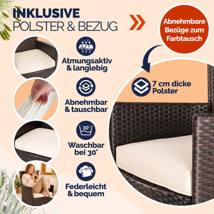 Produktbild Casaria Polyrattan Gartenstühle