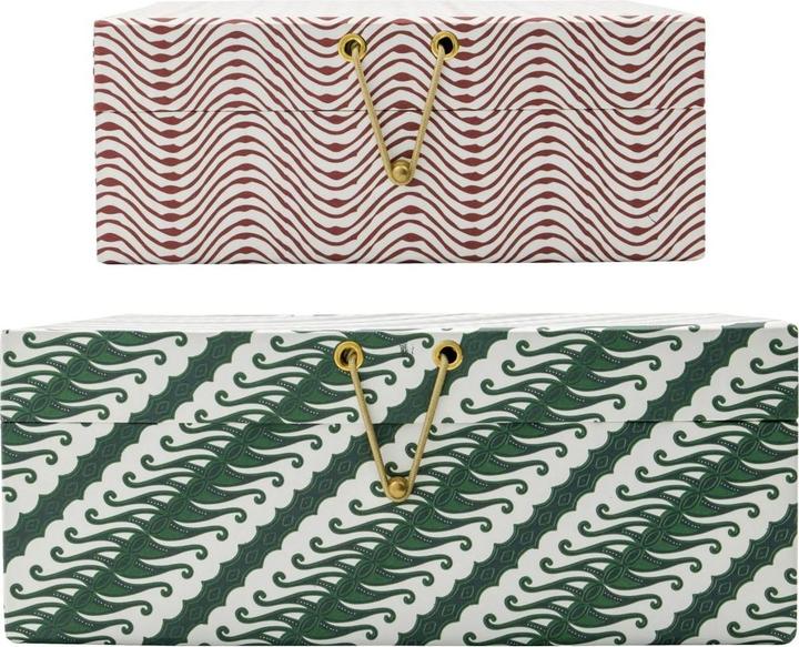 Image du produit House Doctor Storage boxes, HDKeep, RedGreen (25 x 10 x 25 cm)