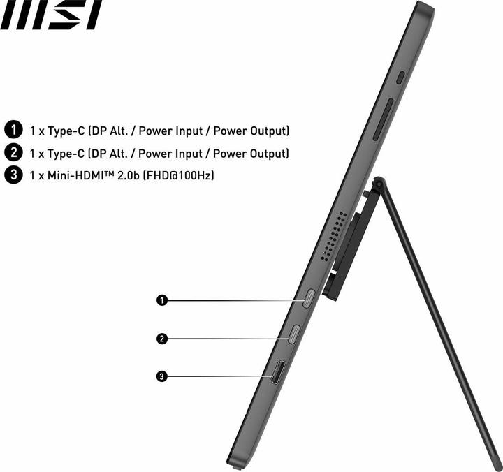 Image du produit MSI 16" PRO MP161 E2U - Moniteur LED - Full HD (1080p) - 16 (1920 x 1080 pixels, 15.60")