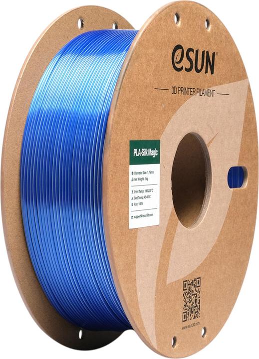 Productafbeelding eSUN EPLA-SILK MAGIC 1,75mm BLUE SILVER 1kg (PLA, 1.75 mm, 1000 g, Veelkleurig)