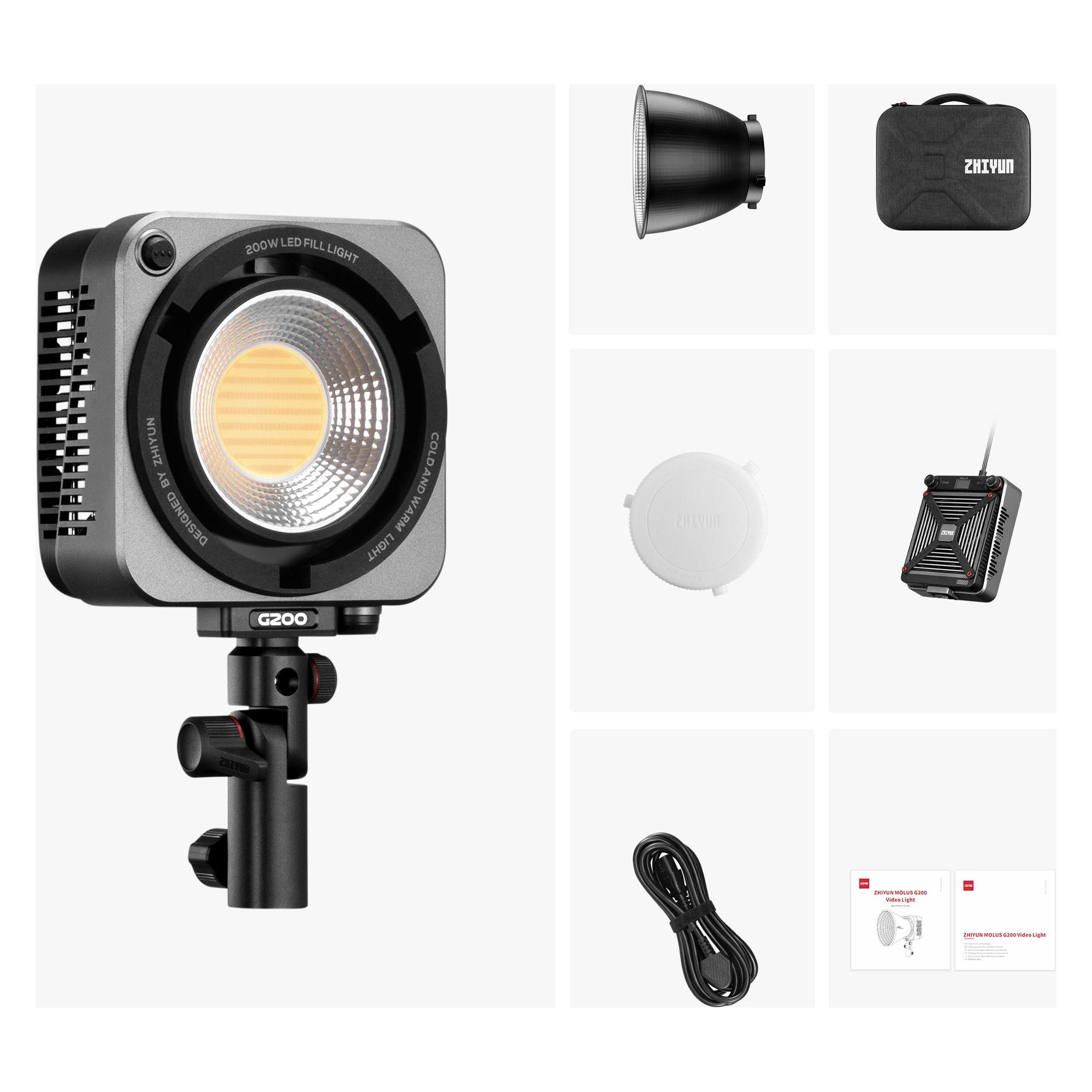 Zhiyun Molus G200 (Videoleuchte), Dauerlicht, Schwarz