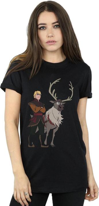 Actual product image Disney Womens/Ladies Frozen 2 Sven And Kristoff Cotton Boyfriend T-Shirt (M)