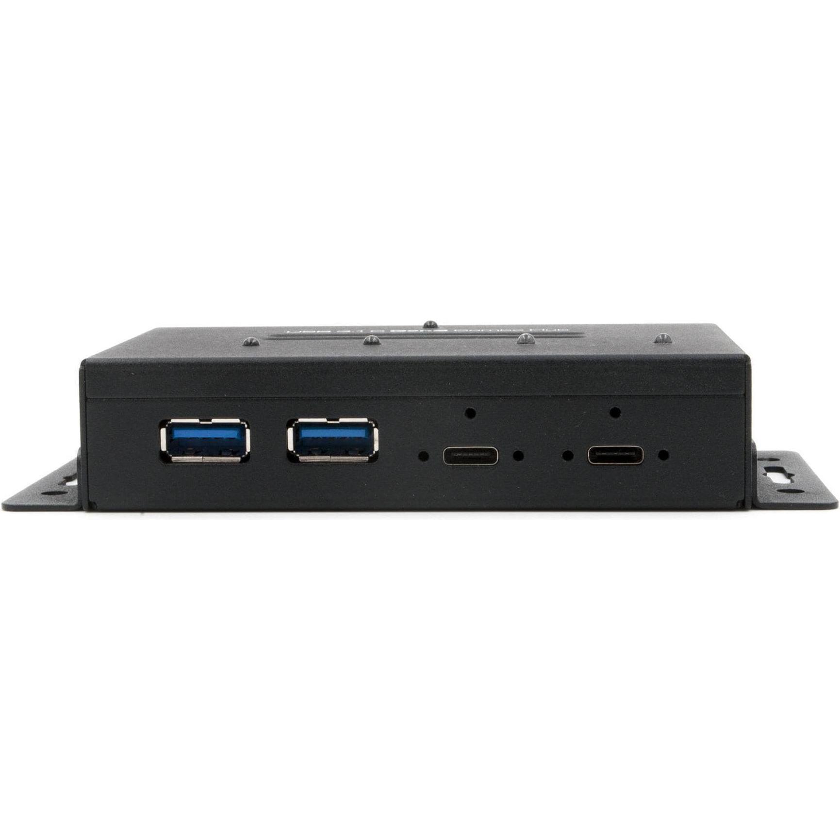 Thumbnail - Exsys EX-1240HMVS, 2x USB-C, 2x USB-A (USB-C, 4 Ports), Dockingstation + USB Hub, Schwarz