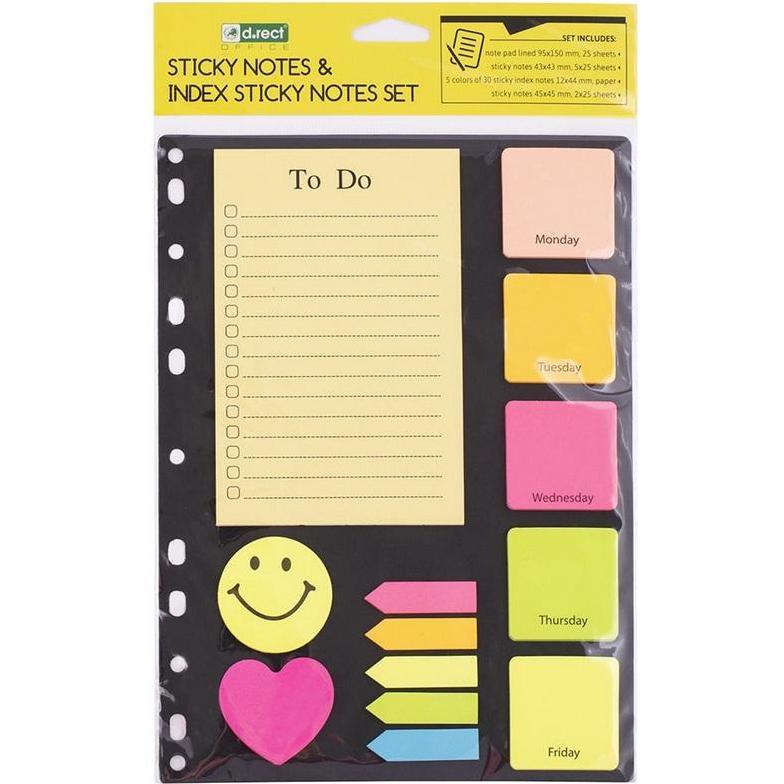 D.Rect Lesezeichen- und Notizbücher-Set für A4-Ordner (Liniert) (325162)