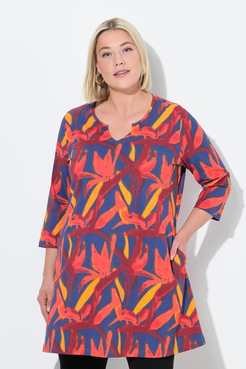 Immagine prodotto Ulla Popken Maglia dal taglio lungo e svasato con scollo a tunica e maniche a 3/4 (58)
