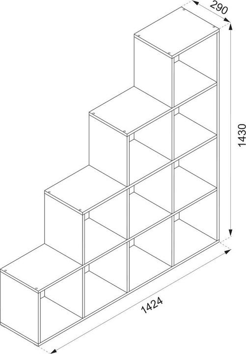 Produktbild Vicco Treppenregal (142.5 x 29 x 140 cm)