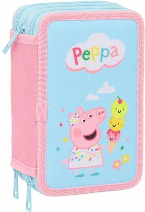 Peppa Pig Dreifaches Federmäppchen Blau 12,5 X 19,5 X 5,5 Cm 37 Stücke