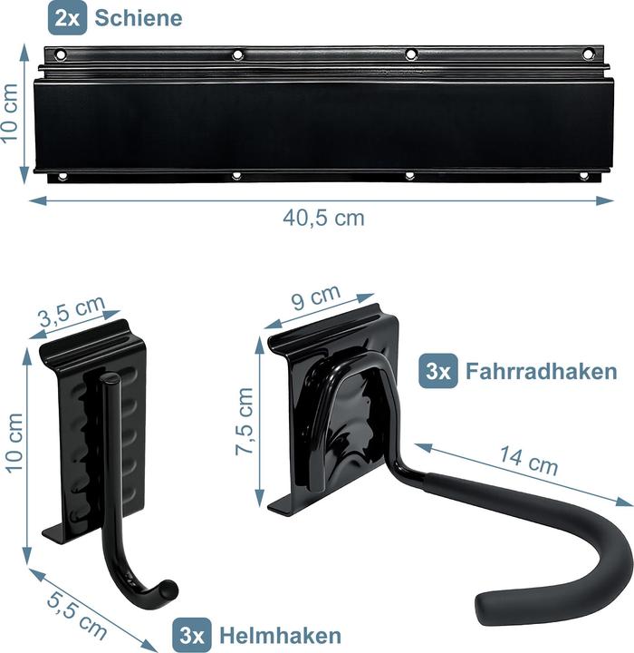 Actual product image Relaxdays Fahrrad Wandhalterung mit Schiene
