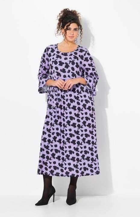 Produktbild Ulla Popken Jerseykleid, A-Linie, Rundhals, 3/4-Volantärmel (46, 48)