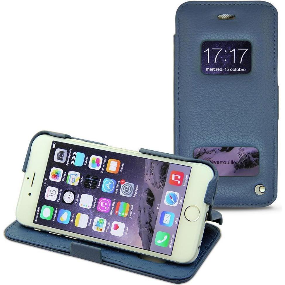 Noreve Lederschutzhülle horizontal (Apple iPhone 6), Smartphone Hülle, Blau