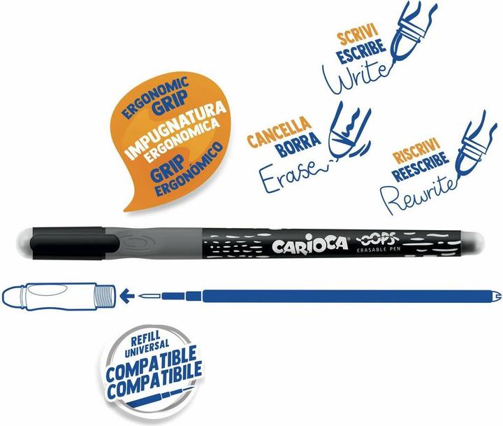 Produktbild Carioca OOPS Schwarz 12 Stück(e) (Schwarz, 12x)