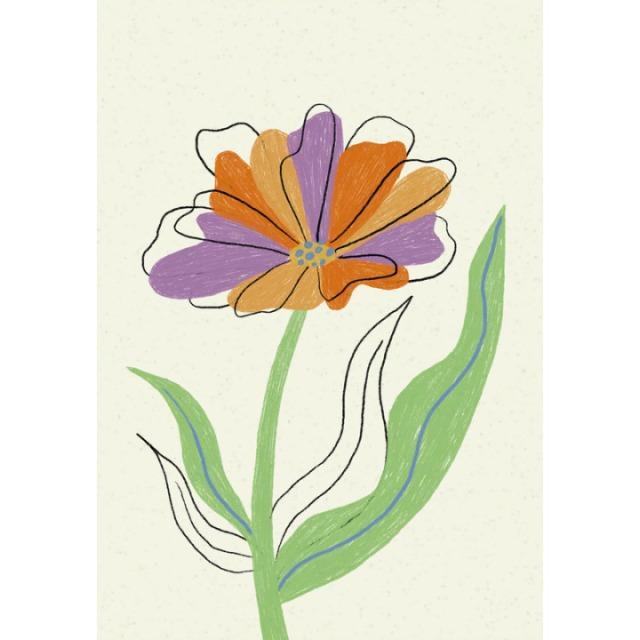 Actual product image Flower - crush paper card (1 pcs.)