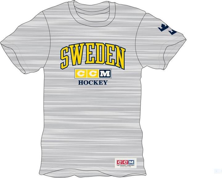 Actual product image CCM TSS22ASW AD FLAG TEE TEAM SWEDEN Athletic Grey XL (4057776) (XL)