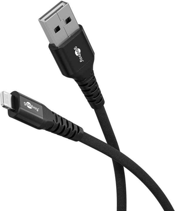 Produktbild Goobay Lightning USB-C Supersoftes Textilkabel mit Metallsteckern, 2 m (2 m, USB 2.0, 60 W)