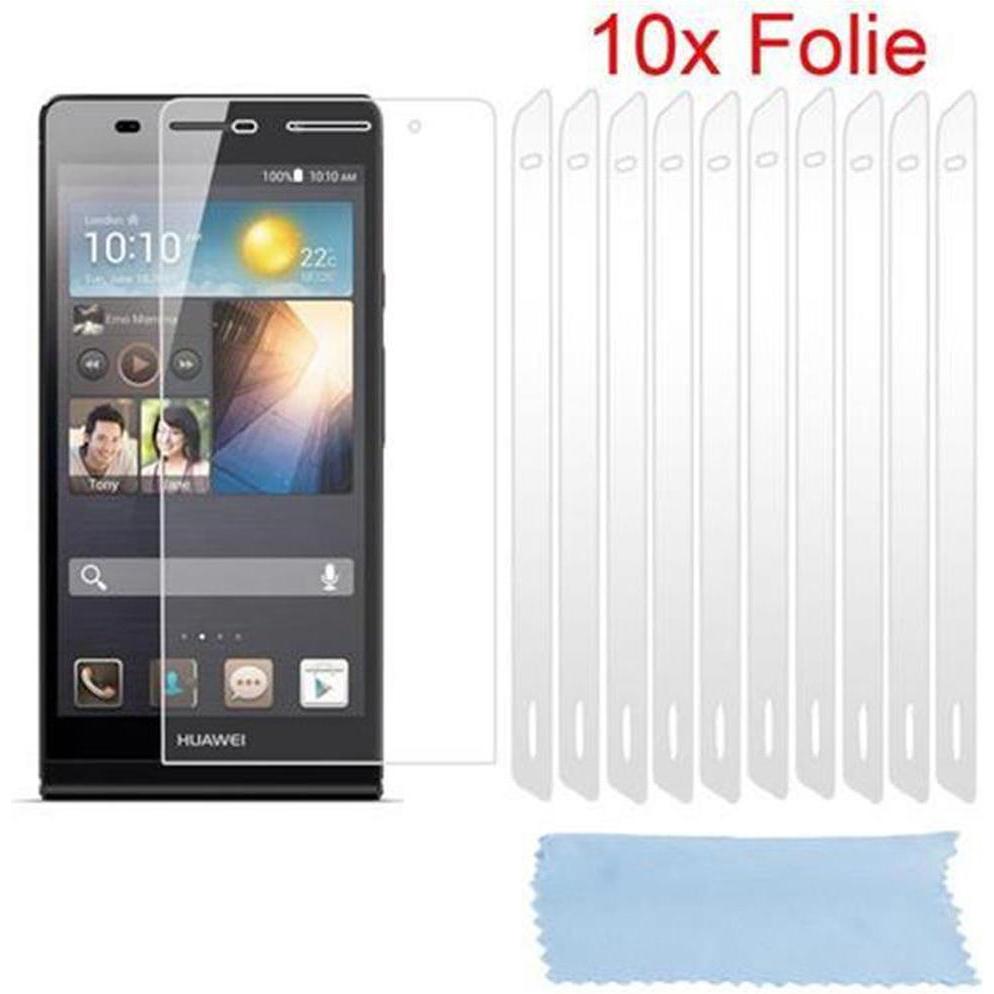 Cadorabo 10x Schutzfolie (1 Stück, Huawei Ascend P6), Smartphone Schutzfolie, Weiss