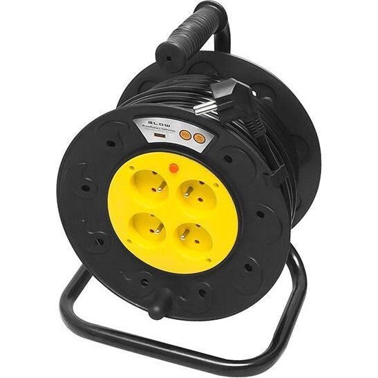 Blow, Avvolgicavi, Stromverlängerungskabel PR-61 4 Steckdosen 50m Trommel PVC (50 m, 2.50 mm².)