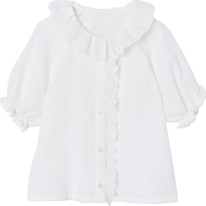 Immagine prodotto Vertbaudet Mädchen Bluse mit Lochstickerei (122)