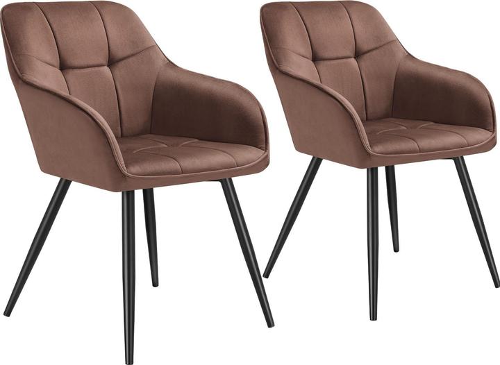 Actual product image tectake chair Marilyn, velvet look, quilted