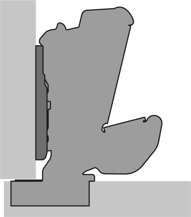 Actual product image Hettich Zero-insertion pot hinges Sensys 8657i, corner and middle hinge