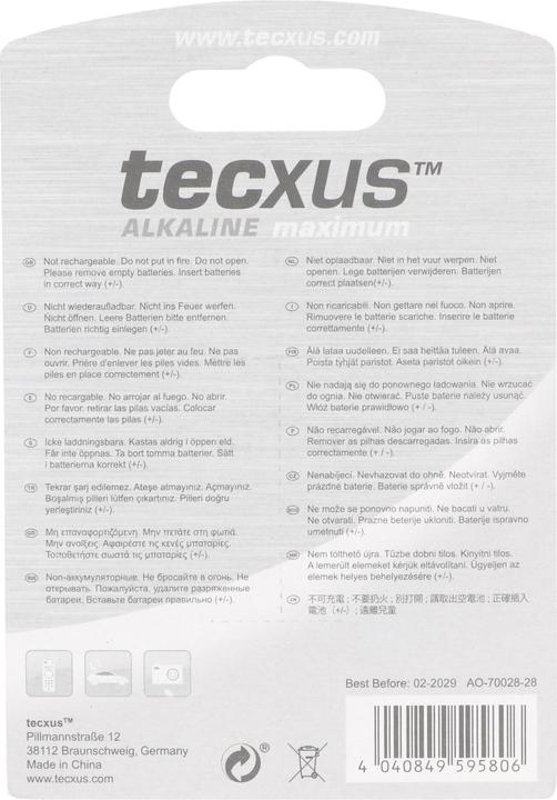 Actual product image Tecxus LR23 (2 pcs., LR23, 55 mAh)