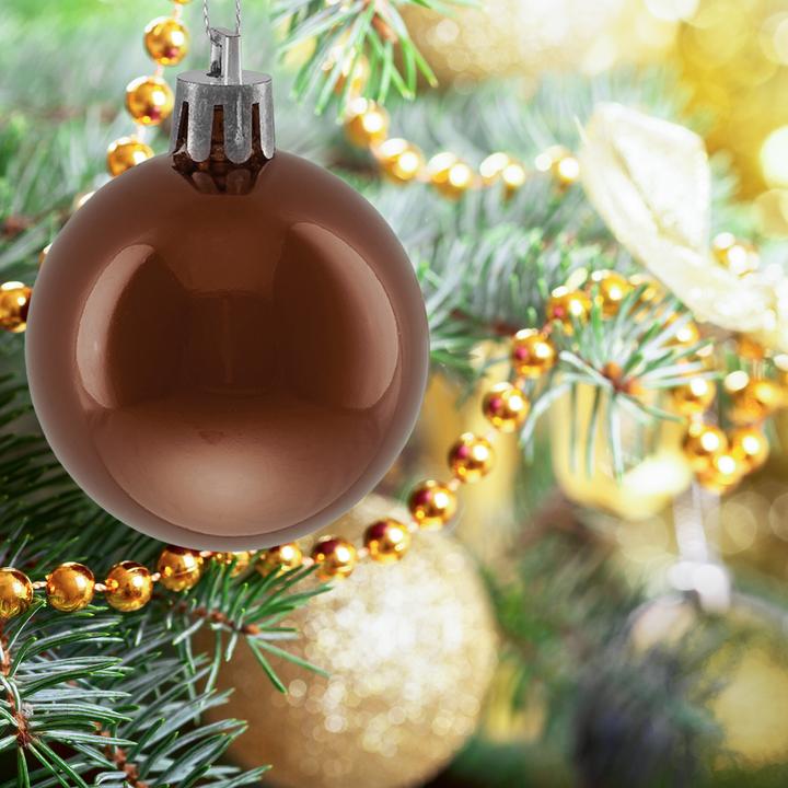 Actual product image Relaxdays - Weihnachtskugeln im 50er Set, Braun/ Silber, 7 x 6 cm (50-part)