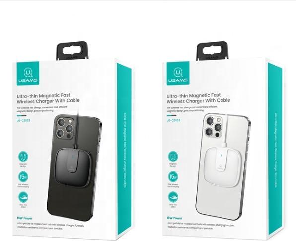 Actual product image Usams Ultra-thin Magnetic Fast Wireless Charger (15 W)