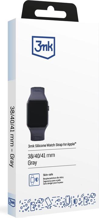 Produktbild 3MK Silicone Watch Strap szary/grey dla Apple Watch 38/40/41mm (Silikon, Edelstahl)