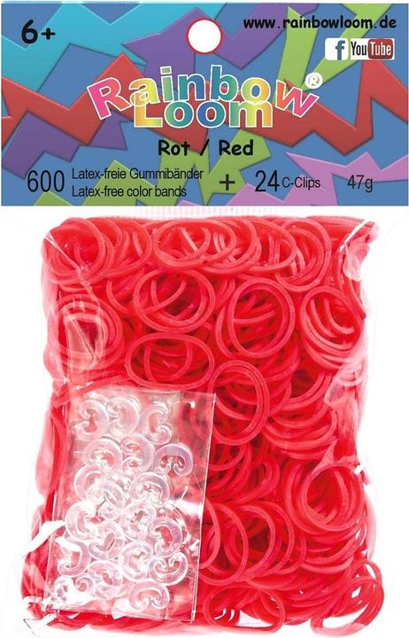 Actual product image Rainbow Loom Rubber bands red (600 pcs.)