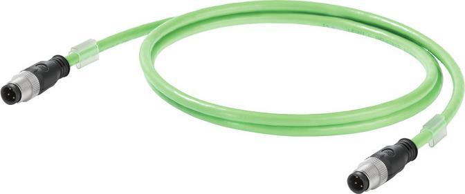 Image du produit Weidmüller 1025950080 Connecteur de données capteur/actionneur, connecteur M12 prémonté, droit 8.0 (SF/UTP, CAT5e, 8 m)