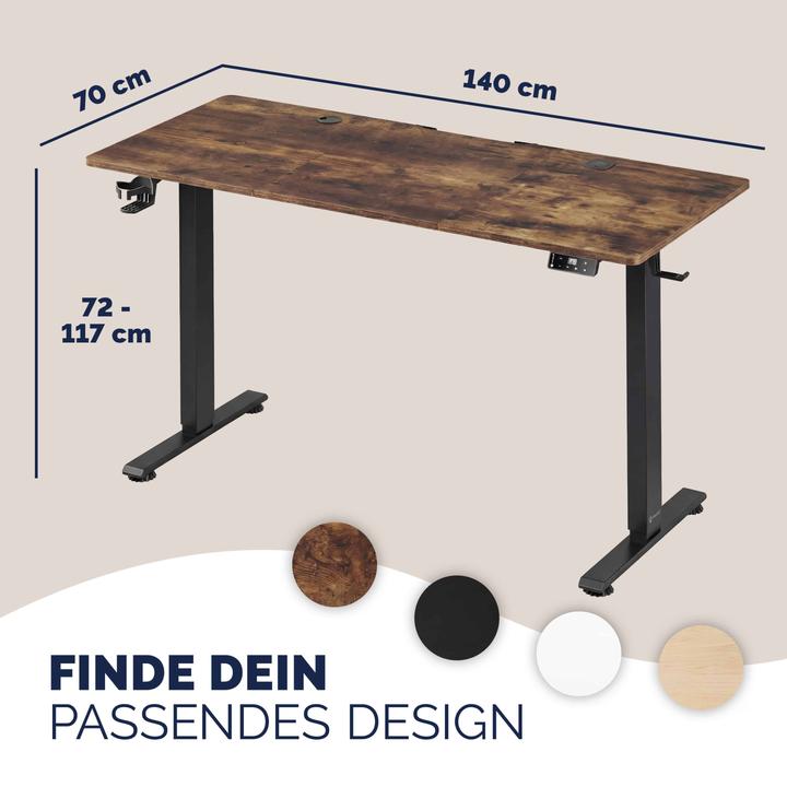 Actual product image Casaria Höhenverstellbarer Schreibtisch (140 x 60 cm)