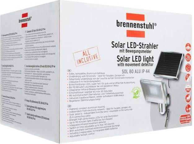 Actual product image Brennenstuhl Solar LED spotlight ALU (350 lm, IP44)